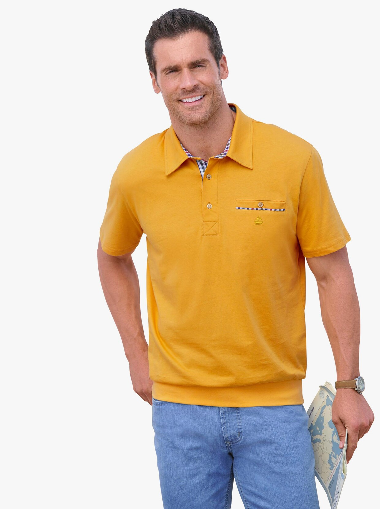 Marco Donati Shirt met korte mouwen - oker
