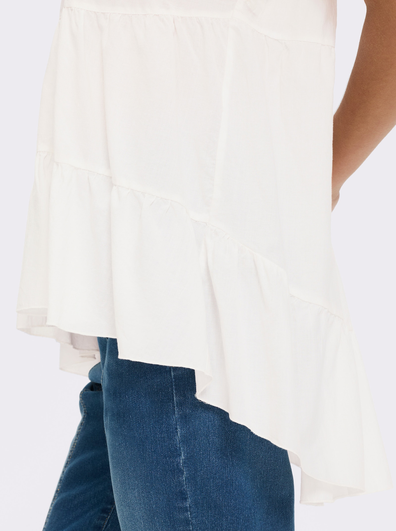 heine Baumwollbluse im Empire-Stil - weiß