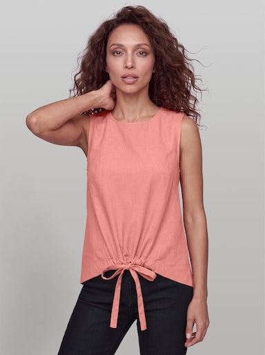 heine Blusentop mit Tunnelzug und Bindeband - flamingo
