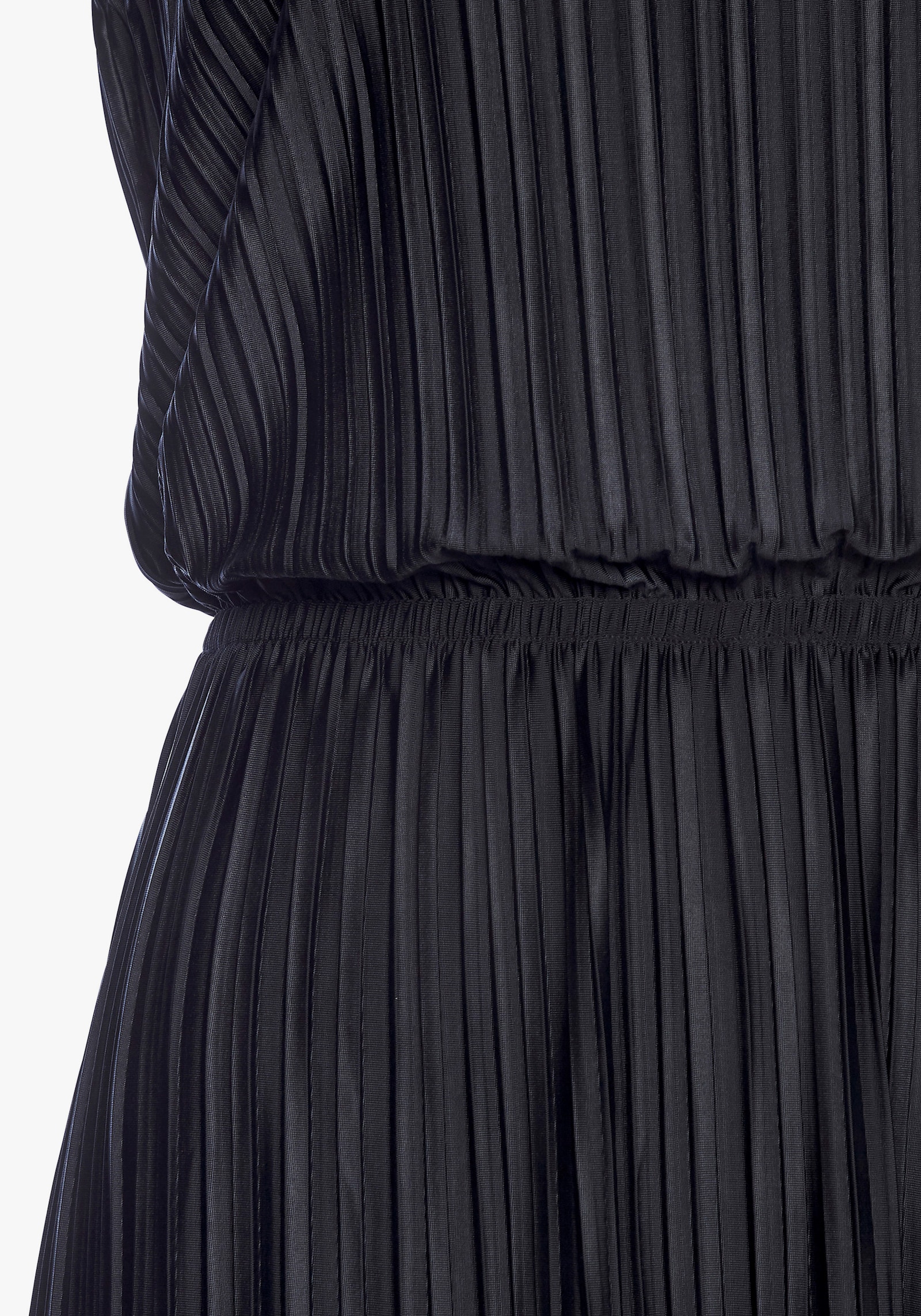 LASCANA Plisseekleid - schwarz