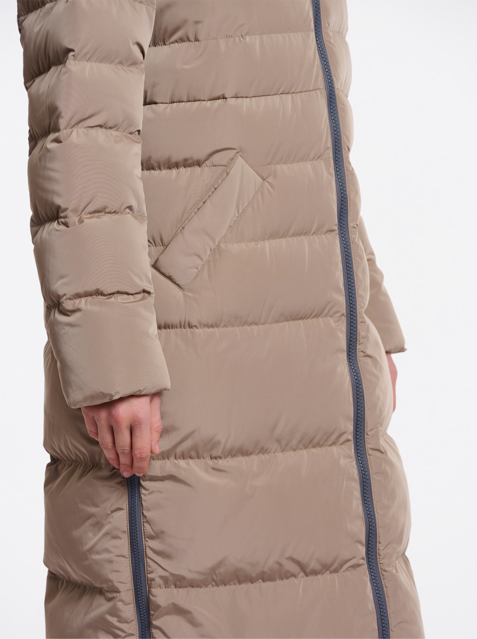 Rino & Pelle Steppmantel mit 2-Wege-Zipper - sesam