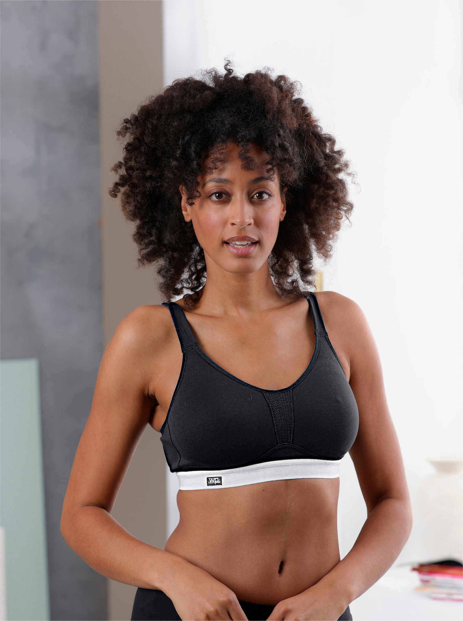 Sport-BH ohne Bügel - schwarz