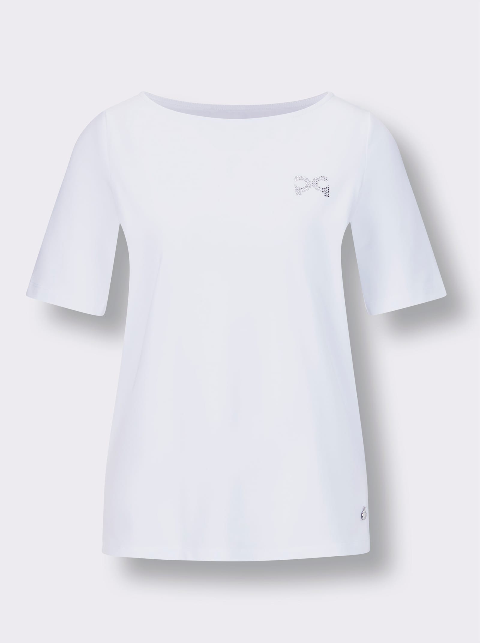 CREATION L PREMIUM Shirt met ronde hals en glitterapplicatie - wit