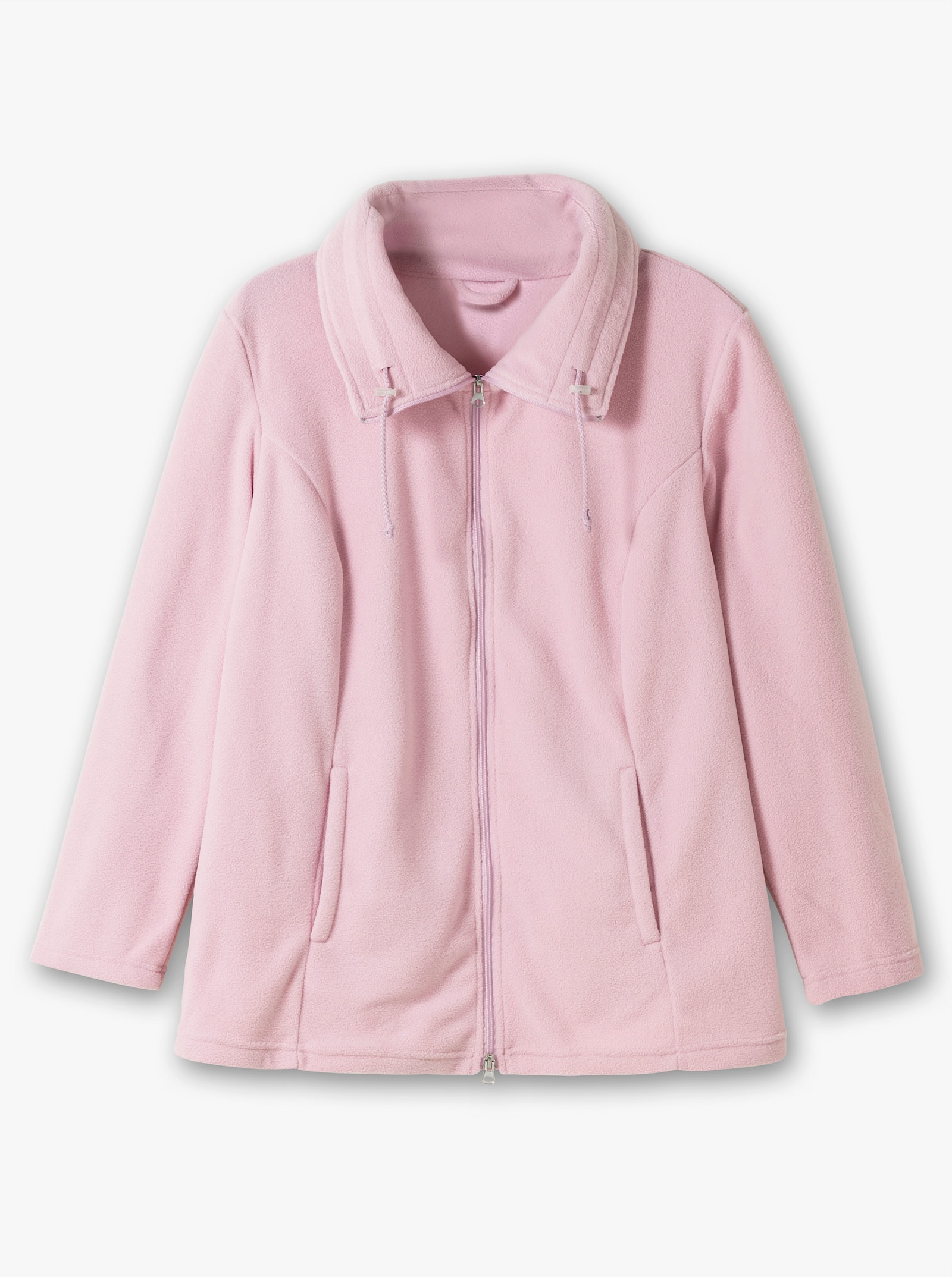 Fleecejacke mit 2-Wege-Reißverschluss - rosé