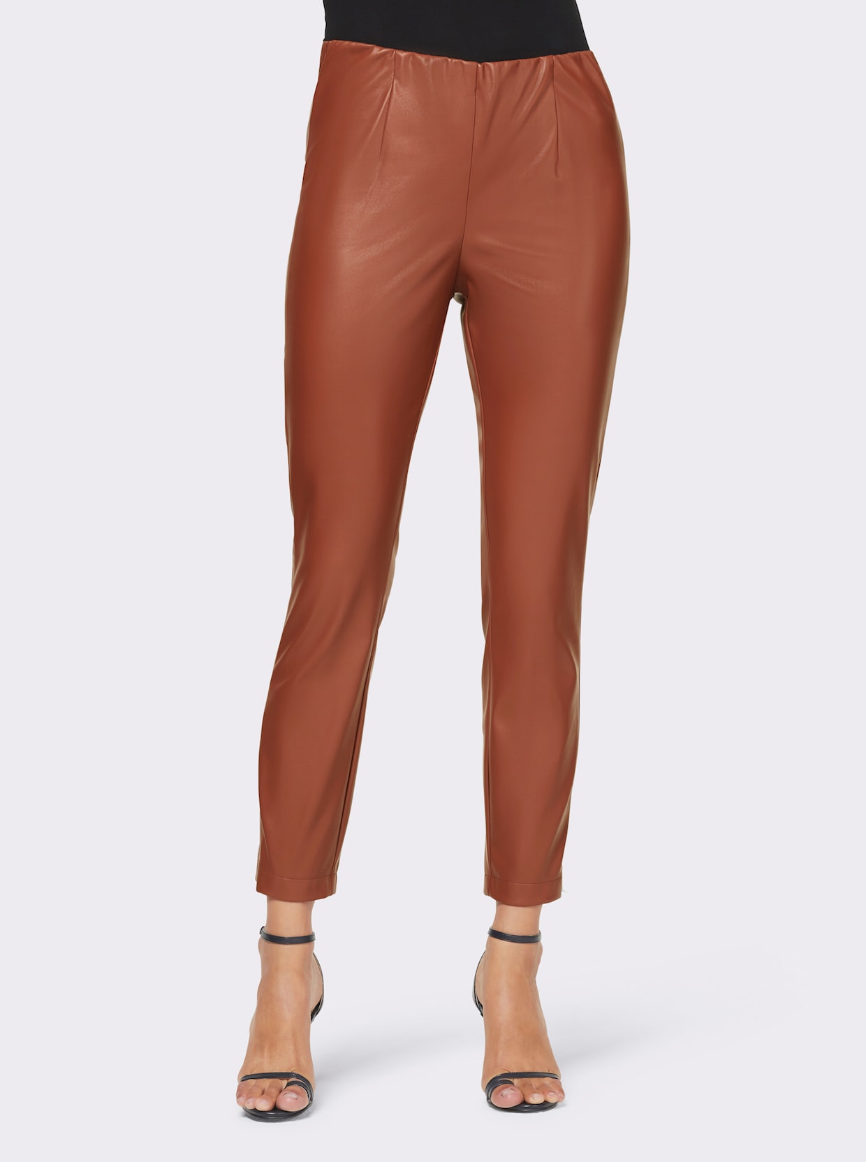 heine Pantalon en imitation cuir - marron rouge