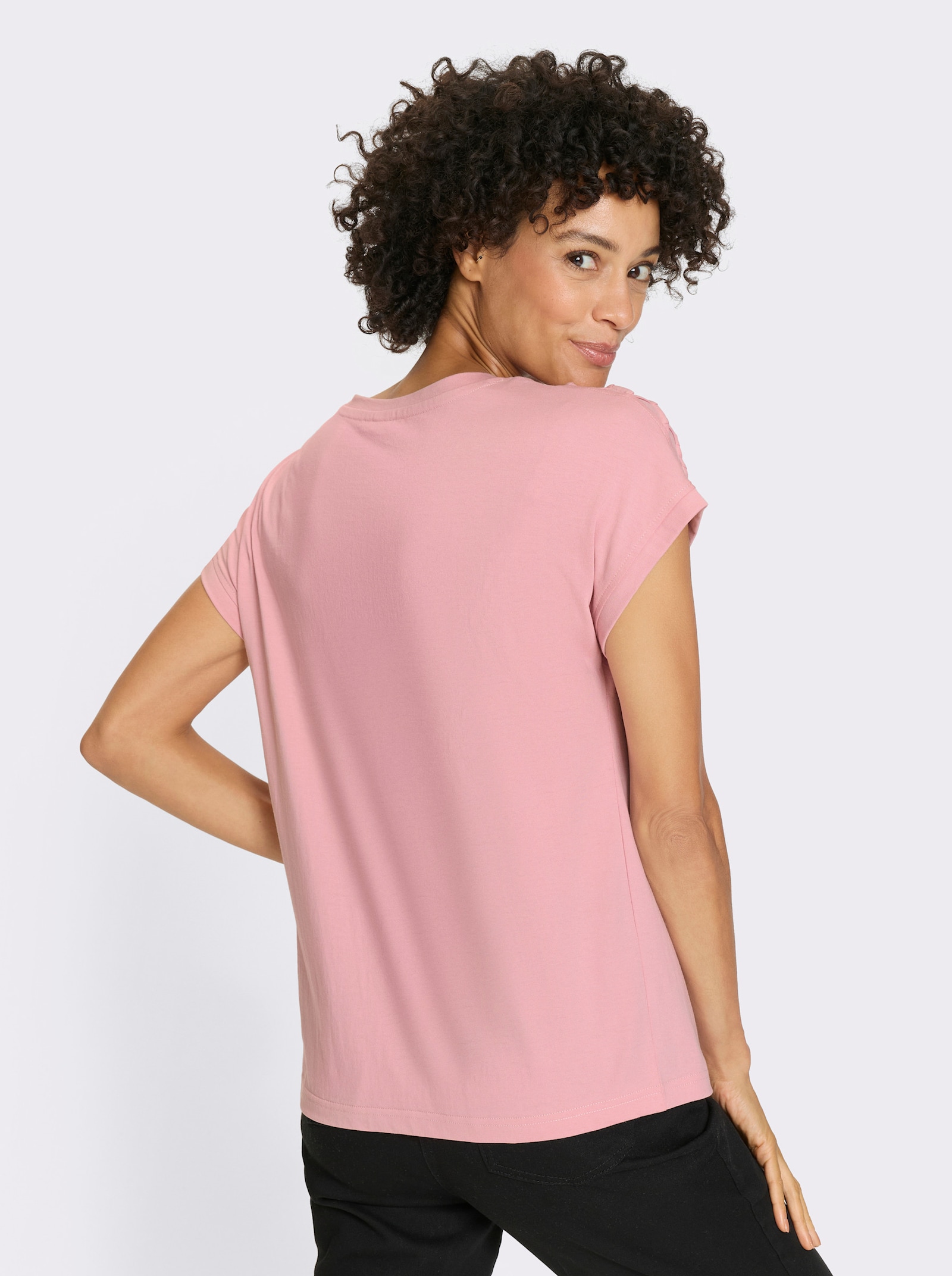 Tričko, okr.výstr., preš.-pepito - svetloružová