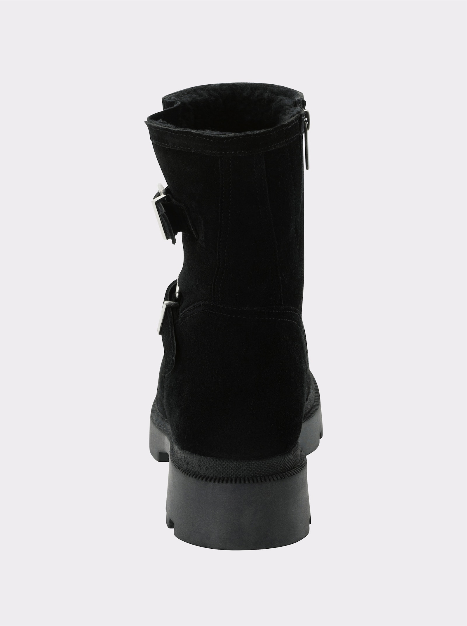 sheego Stiefelette mit Bändern und Schnallen - schwarz