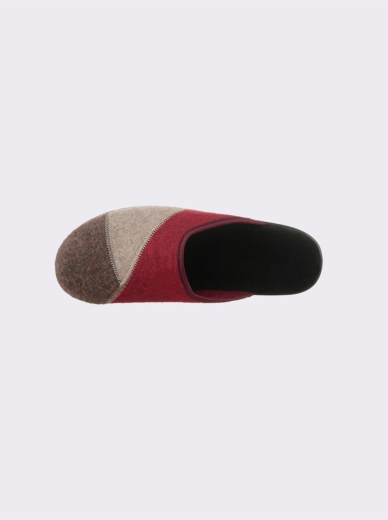Pantoffel - beige-rot