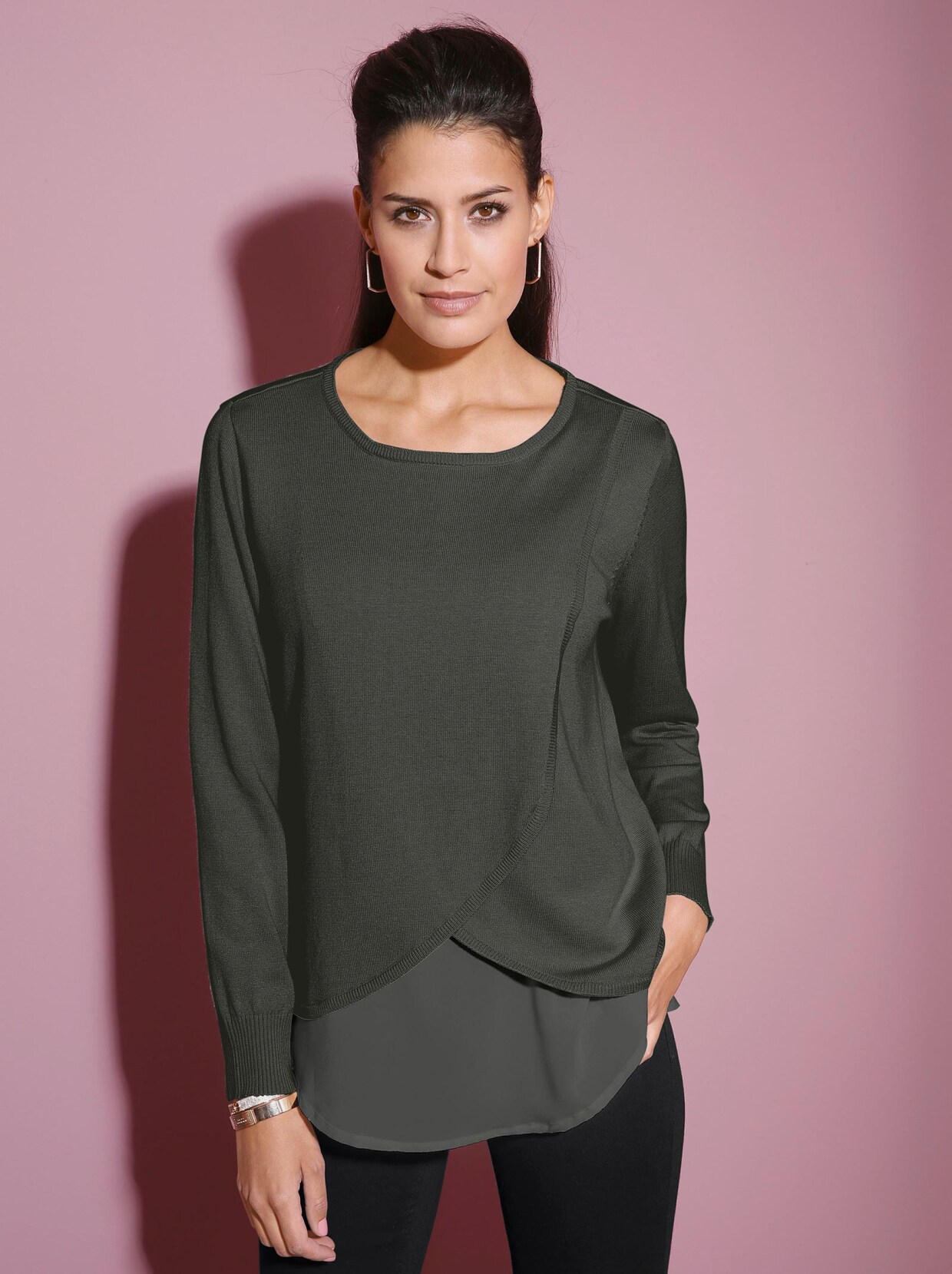 Pullover met ronde hals - zwart