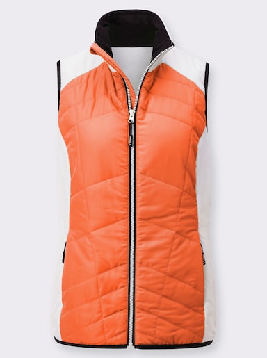 Steppweste - orange-ecru