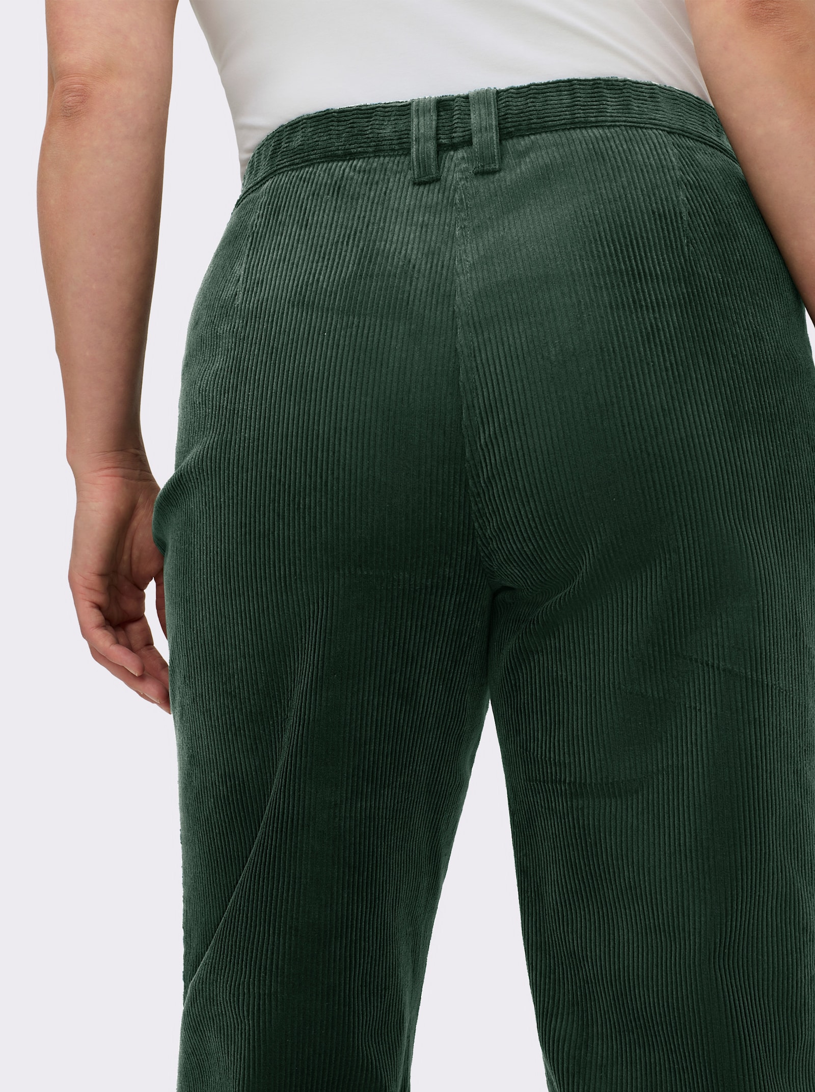 sheego Cordhose mit geradem Bein - moos