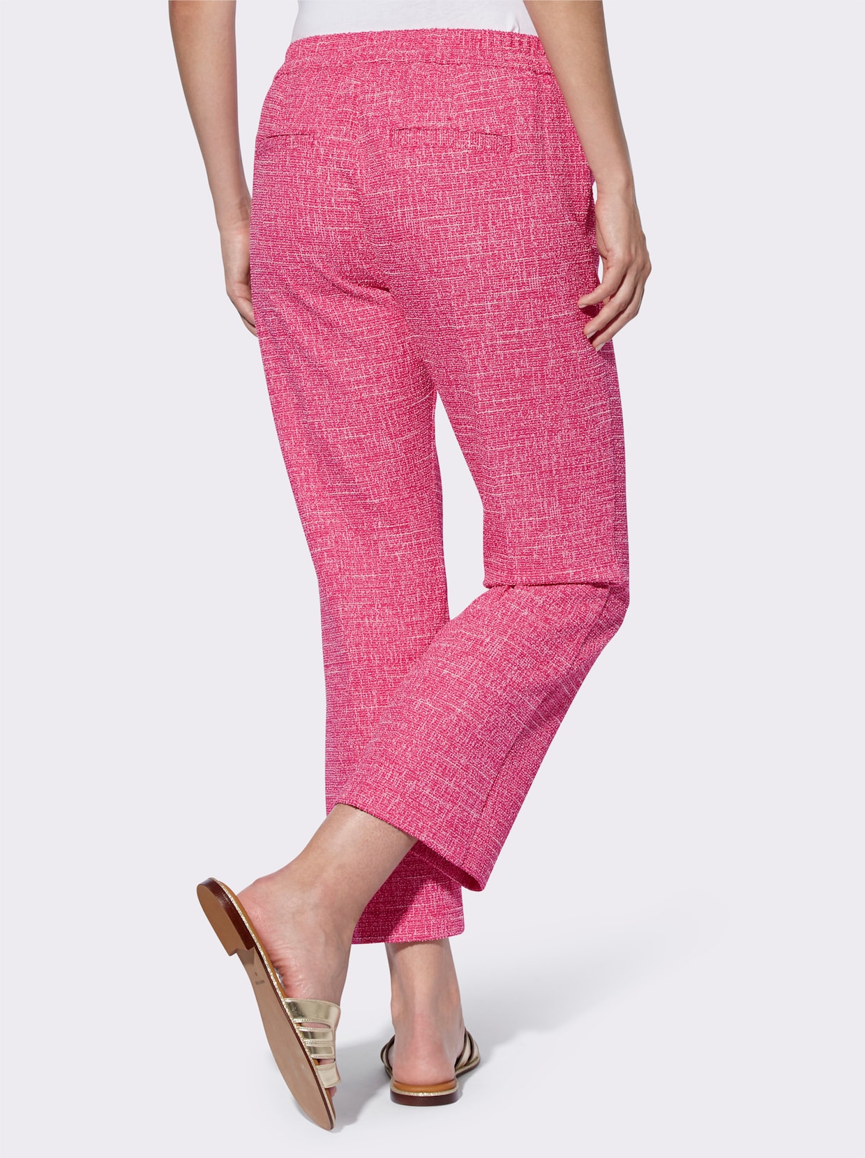 heine Pantalon 7/8 - fuchsia-couleur ivoire chiné