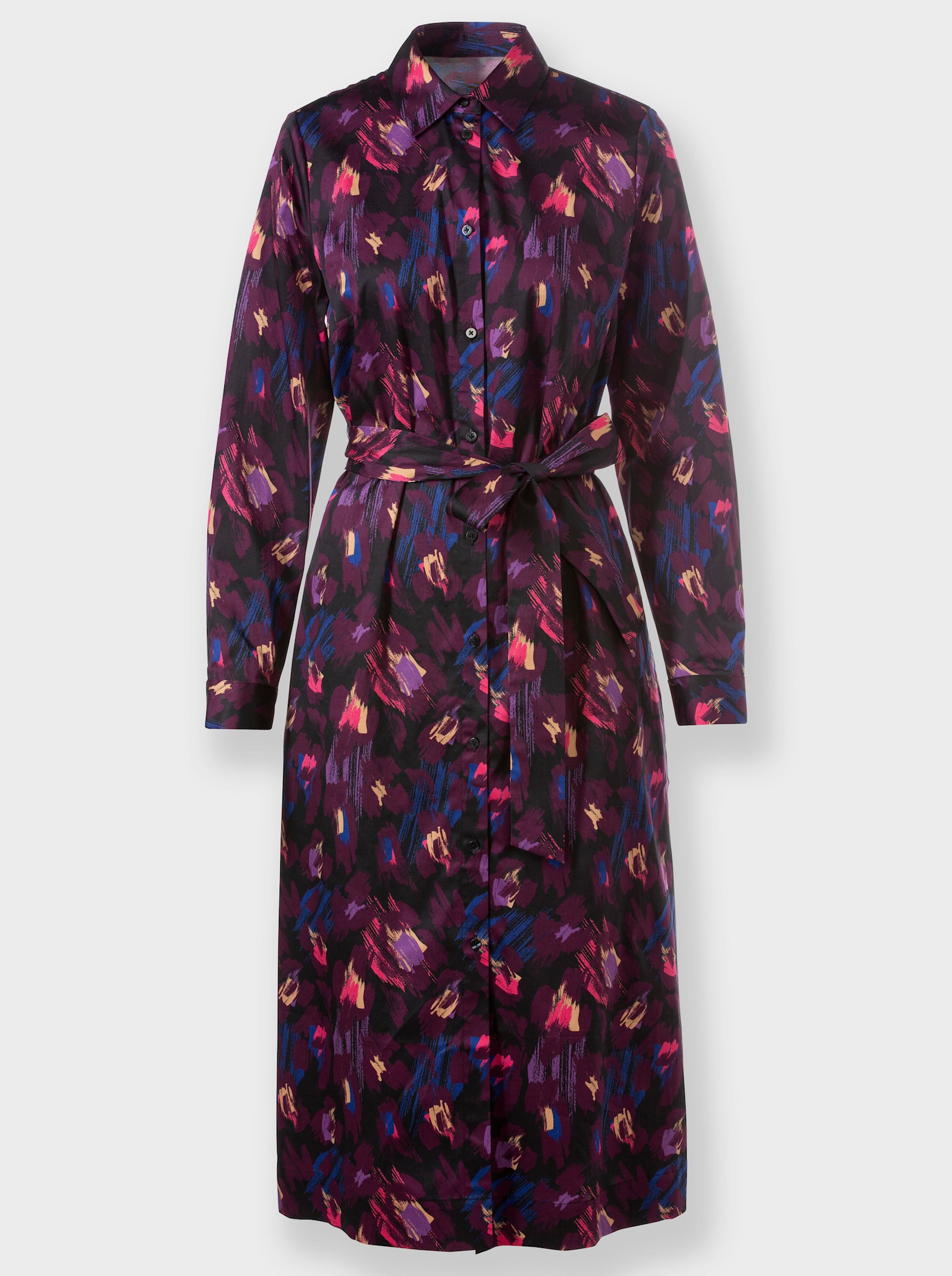 heine Robe-chemisier avec patte de boutonnage sur toute la longueur - chamois-violet imprimé