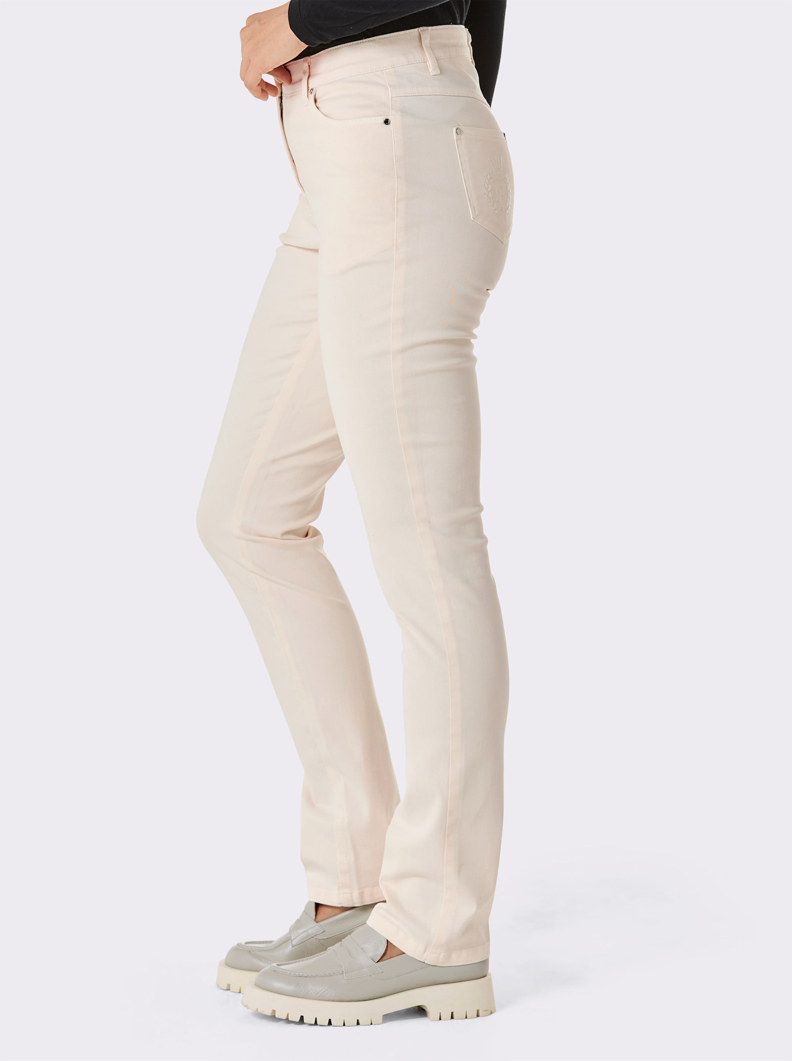 CREATION L PREMIUM 5-Pocket-Jeans mit Dehnbund - champagner