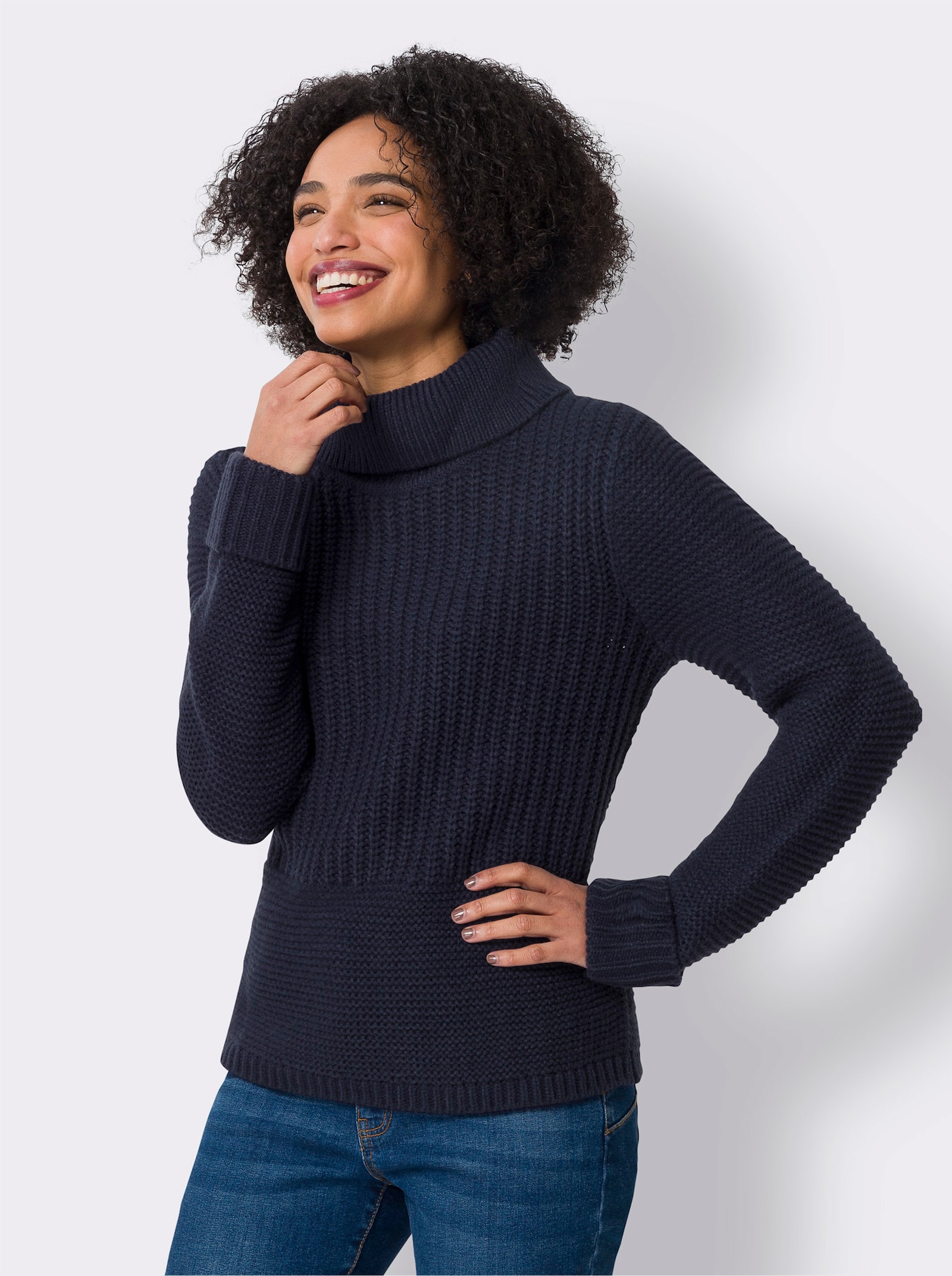 heine Strickpullover im Grobstrick - marine