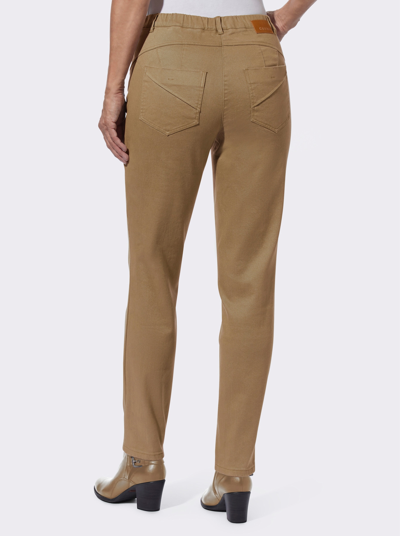 Jeans van twill - camel