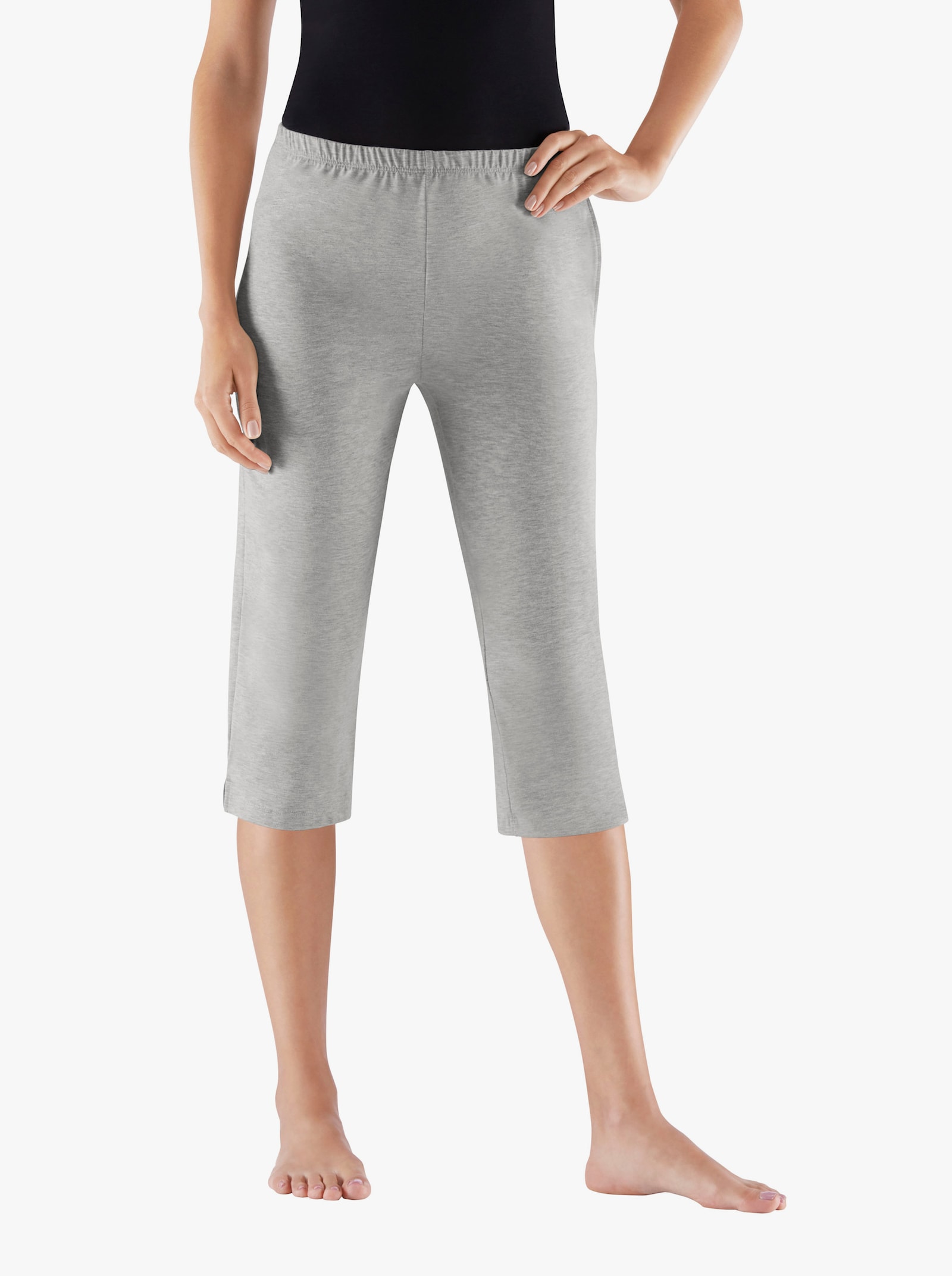 feel good Capri-Hosen - schwarz + grau-meliert