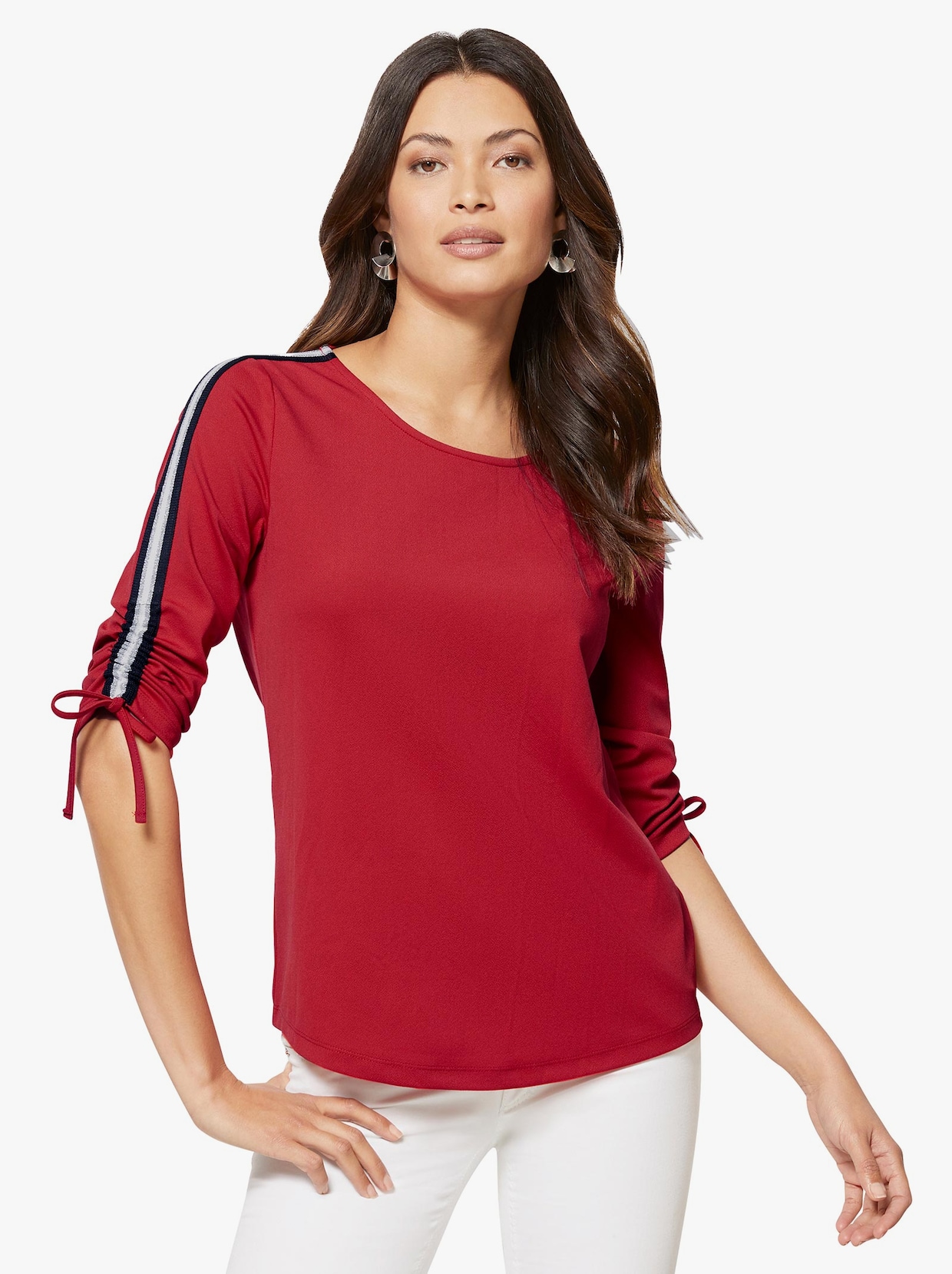 Shirt met 3/4-mouw - rood