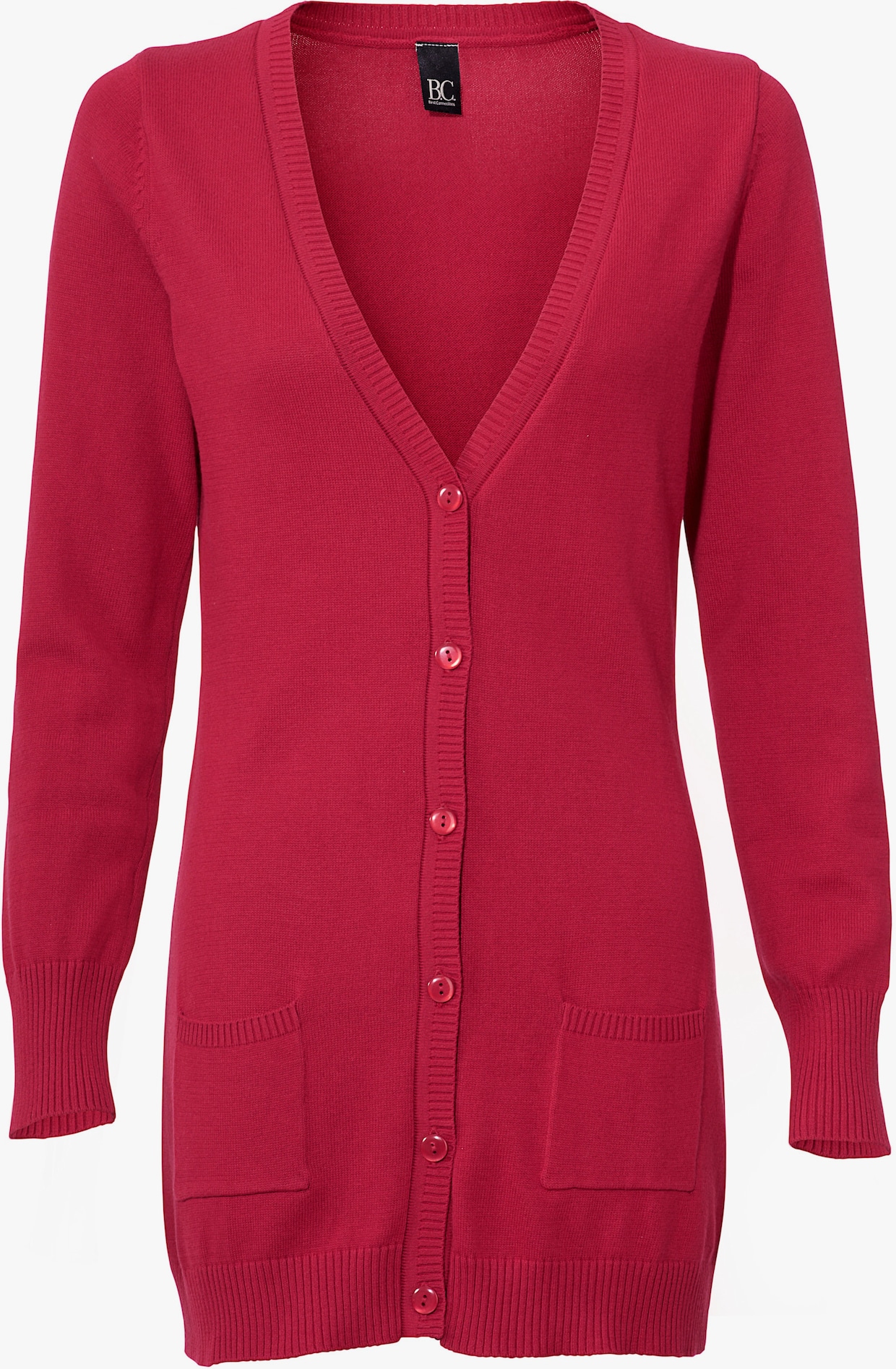 heine Veste en tricot fin - rouge