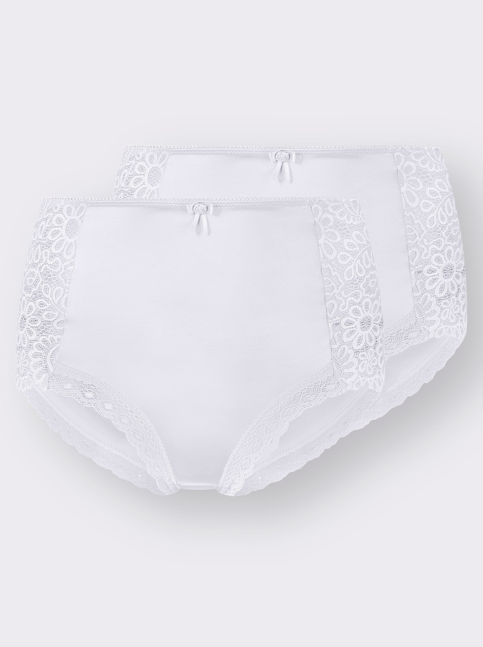 wäschepur Taillenslip mit Spitzen-Details - weiß