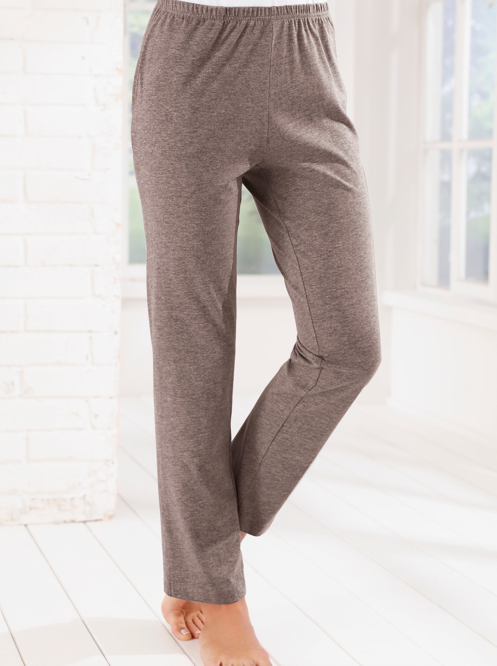 Freizeithose mit Rundum-Dehnbund - petrol + taupe