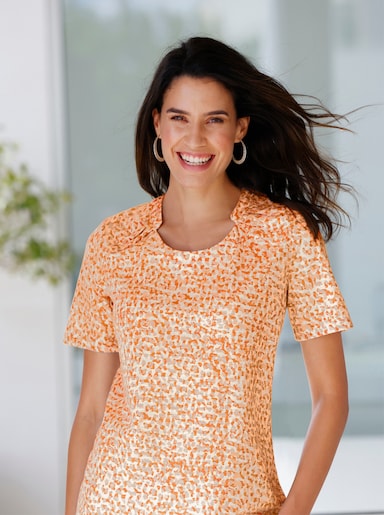 Print-Shirt - apricot-bedruckt
