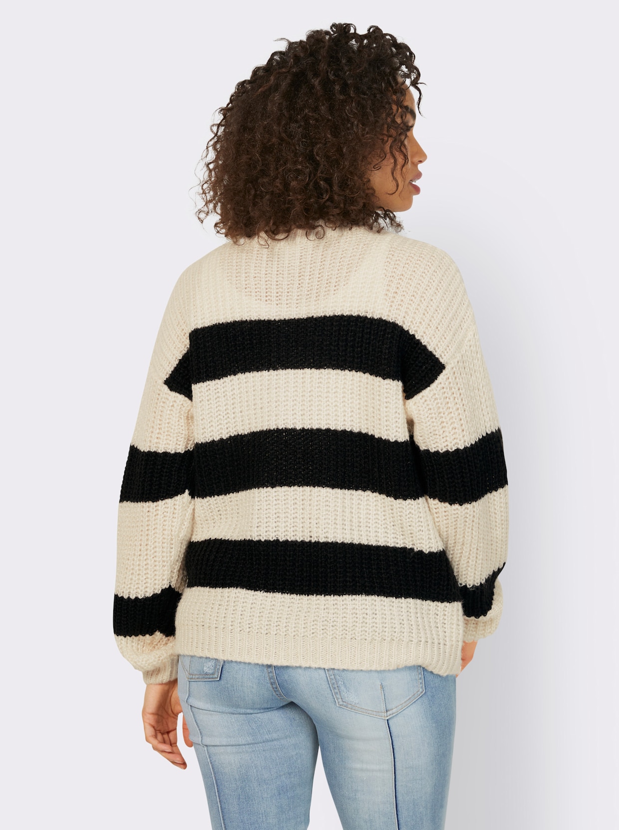 heine Pullover - zwart/ecru gestreept