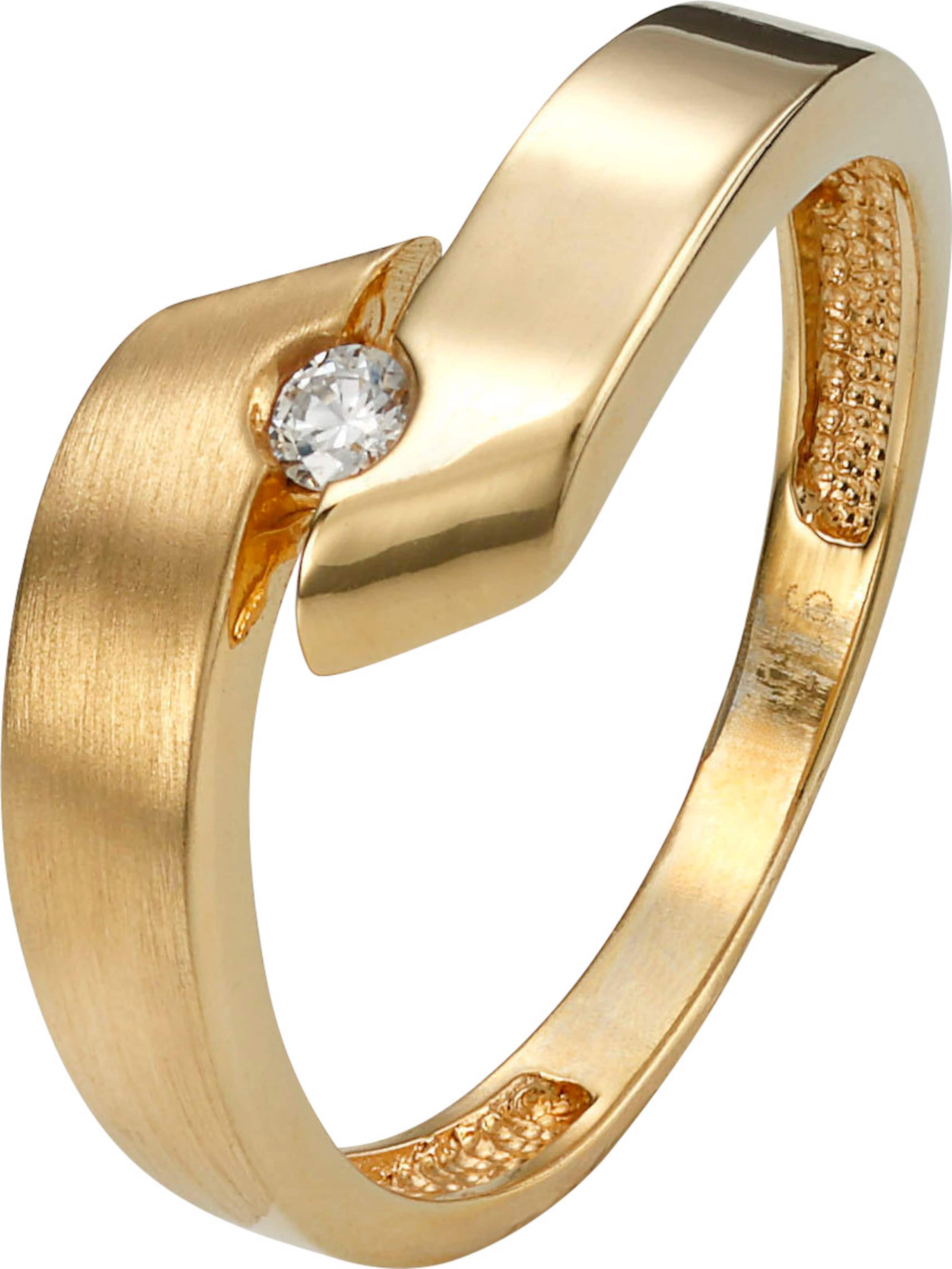 Ein Funkeln günstig Kaufen-Ring in Silber vergoldet 925 von heine. Ring in Silber vergoldet 925 von heine <![CDATA[Aus matt und glänzend vergoldetem 925er Silber: Ring mit strahlend funkelndem Zirkonia.]]>. 