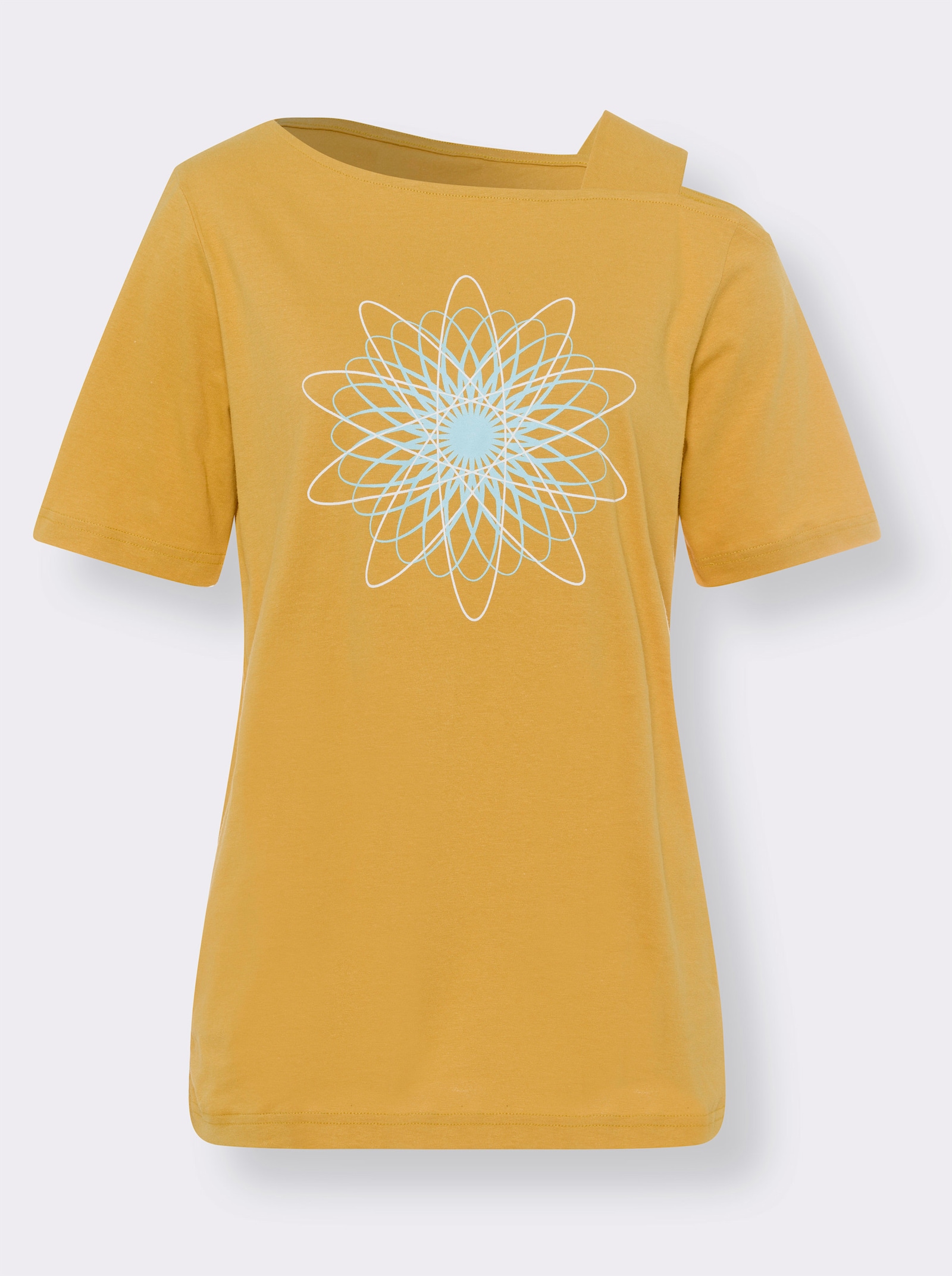 Šport. tričko s graf. potlačou - okrová