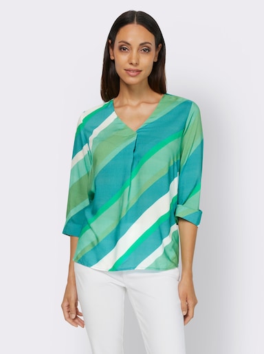 heine Druckbluse aus reiner Viskose - grasgrün-smaragd-bedruckt