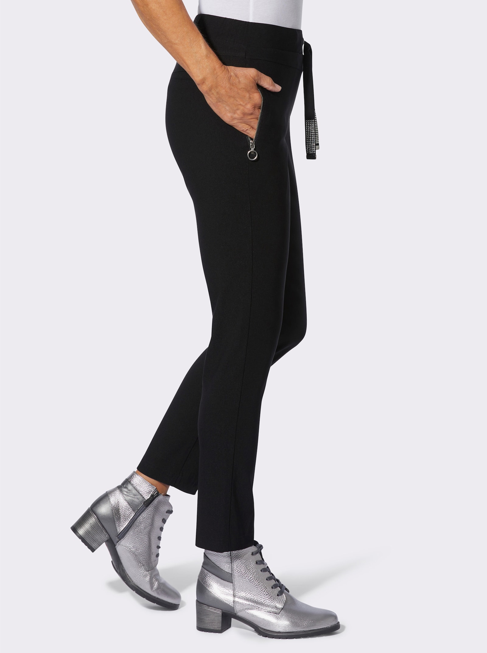 Bengalinhose in knöchelfreier Länge - schwarz