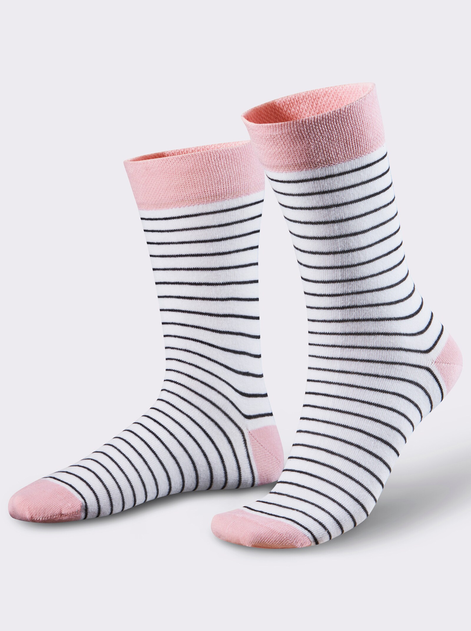 wäschepur Socken - schwarz-rosé