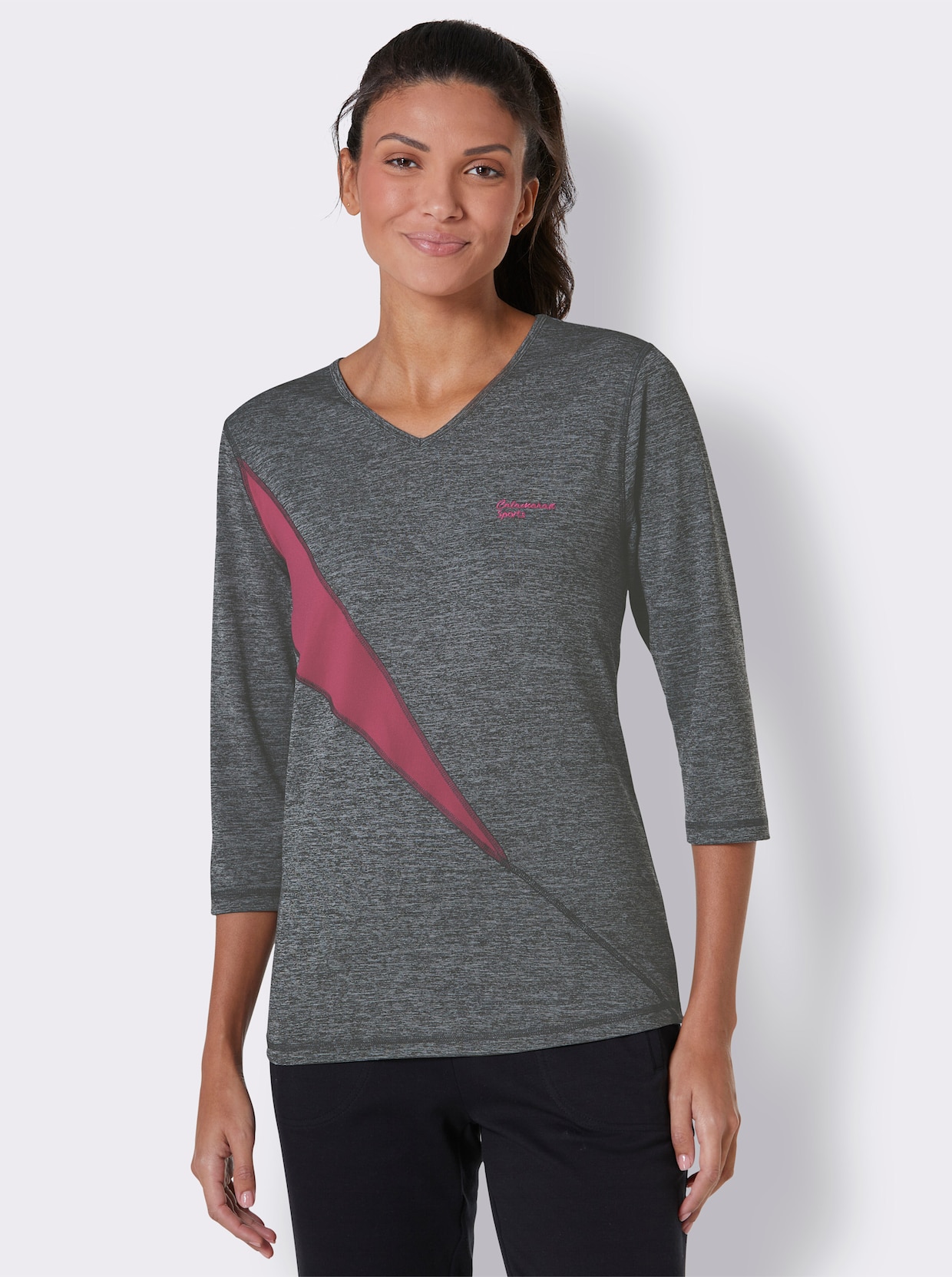Catamaran Sports Funktions-Shirt - grau-meliert-pink