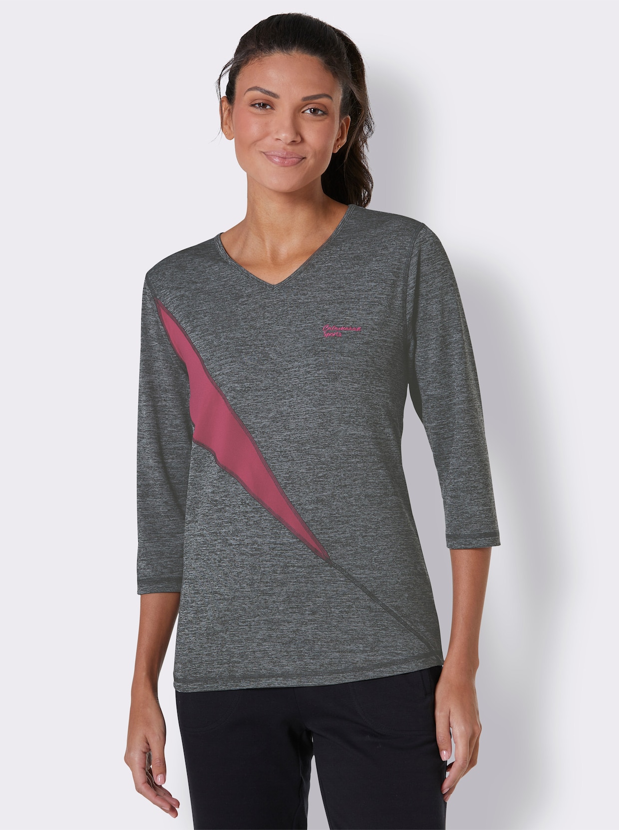 Catamaran Sports Funktionsshirt - grau-meliert-pink